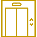 Icon doré représentant un ascenseur
